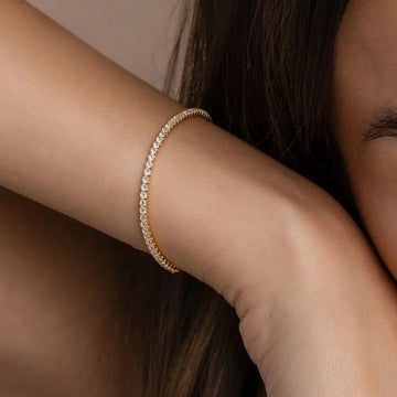 Classic Tennis Bracelet – Dainty Gold & Silver Elegance