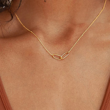 Stainless Steel Link Infinity Necklace - Elegant & Minimalist Jewelry