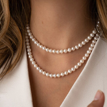 Elegant Pearl-Designed Necklace – Stylish, Multi-Size Round Beaded Chain