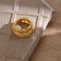 Gold Texture Statement Ring - Bold and Timeless