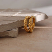 Gold Texture Statement Ring - Bold and Timeless