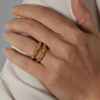 Gold Texture Statement Ring - Bold and Timeless