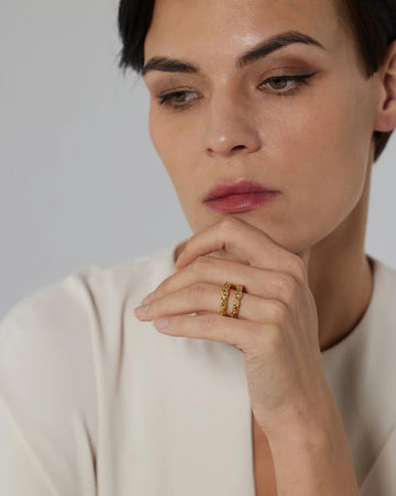 Gold Texture Statement Ring - Bold and Timeless