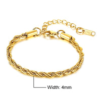 Unisex Stainless Steel Rope Chain Bracelet – Sleek