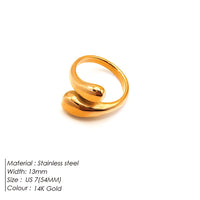 Adjustable Stainless Steel Feather Ring – Elegant & Modern Design