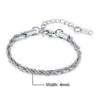 Unisex Stainless Steel Rope Chain Bracelet – Sleek