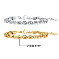 Unisex Stainless Steel Rope Chain Bracelet – Sleek