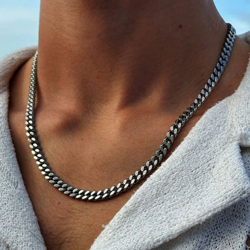 Stainless Steel Cuban Chain Necklace – Bold & Timeless Design