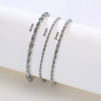 Unisex Stainless Steel Rope Chain Bracelet – Sleek