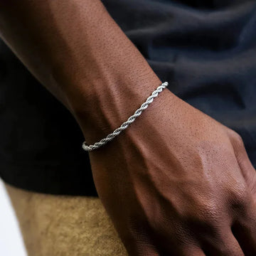Unisex Stainless Steel Rope Chain Bracelet – Sleek