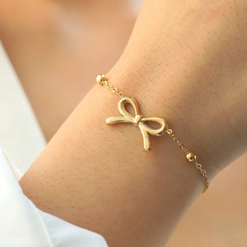Elegant Three-Dimensional Bow Bracelet – A Timeless Symbol of Grace