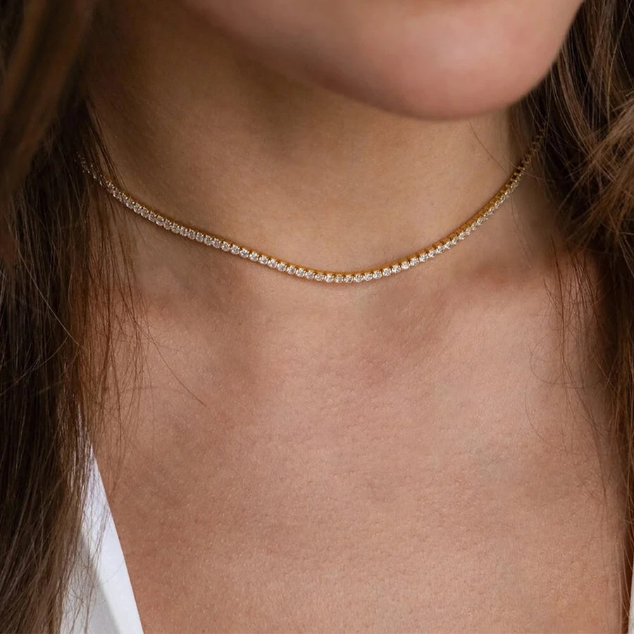Fashion Crystal Stainless Steel Necklace – High-Quality Gold Plated